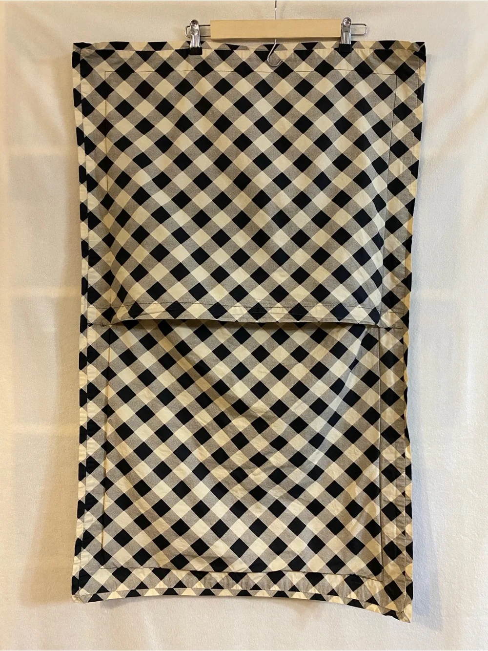 Set of 2 American Living 100% cotton black tan gingham plaid floral King shams